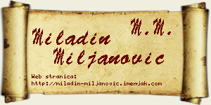 Miladin Miljanović vizit kartica